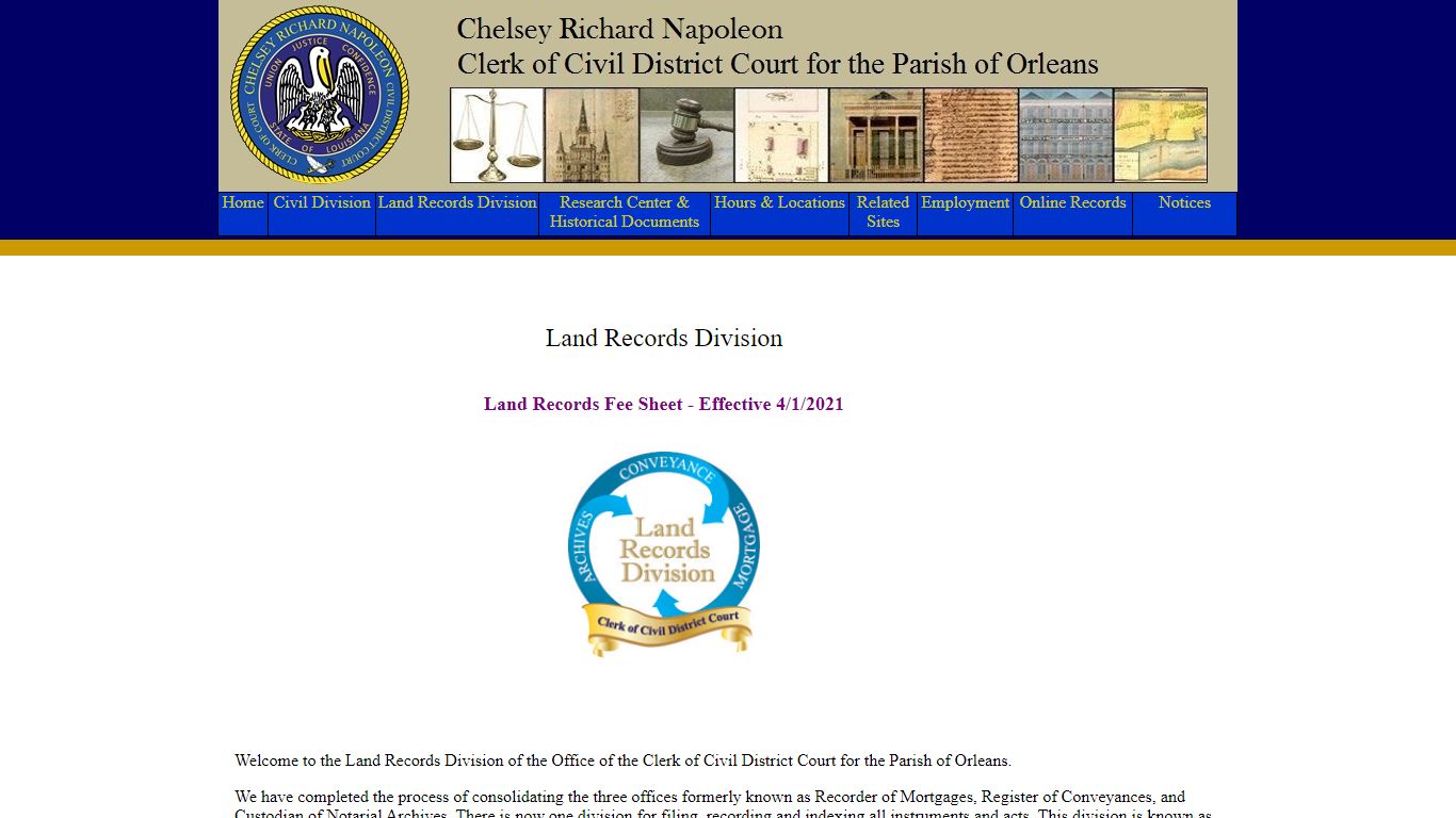 Land Records Division - Orleans Parish Civil Clerk of Court