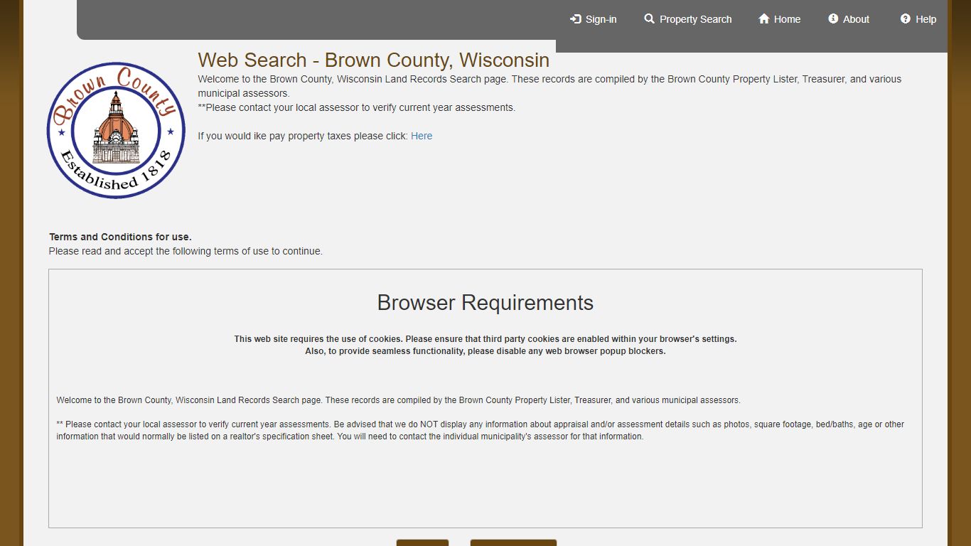 Web Search - Brown County, Wisconsin